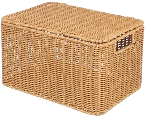 Cesta Biancheria Vimini Cestini Per Con Coperchi: Contenitori Per Cestini Intrecciati A Mano In Intrecciate Con Struttura In Metallo Baule Vimini