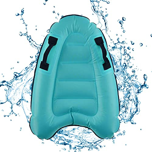 Feliciay Tavola da nuoto gonfiabile, leggera e portatile con maniglie, aiuto per il nuoto per piscina, tappetino ausiliario per l'apprendimento, tavola da surf gonfiabile per bambini e adulti (blu)
