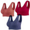 Lemef 3-Pack Seamless Sports Bra Wirefree Yoga Bra with Removable Pads for Women (2X-Large, Brown&Navy&Merlot)