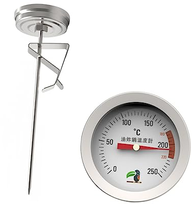 GRIRIW Thermomètre à Sucre Acier Inoxydable Pour Confiture Et Friture Avec Clip De Fixation Pour Mesure Précise Température Des Bonbons