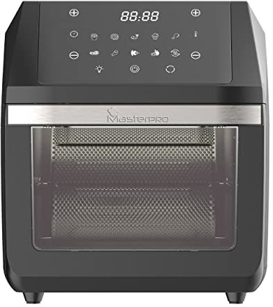 MasterPro ROCKET 1100 - Freidora de aire caliente 11L SIN PFAS y mini horno 1800W con revestimiento cerámico CERATECH- 10 programas y control de temperatura - Con Cesta giratoria, grill, Deshidratador