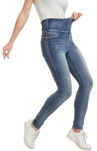 High Waisted Jegging for Women Premium Stretch Slim Fit Jeans Tummy Control Comfort with Everyday Casual Style (US, Alpha, Large, Regular, Regular, KYAL-20240003-Light Navy)