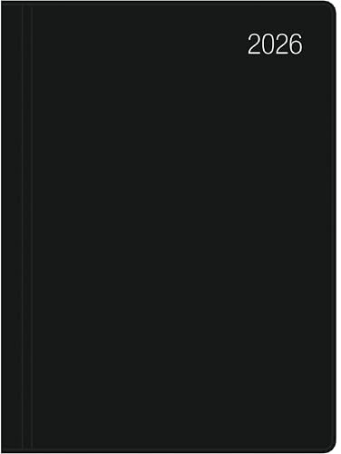 Zettler Taschenkalender 1T/1S schwarz 2026 – Timer 10 × 14 cm, 1 Tag pro Seite, flexibler Kunststoffeinband, FSC-zertifiziert
