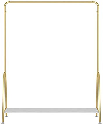 Tringle à vêtements robuste avec étagère de rangement inférieure, présentoir à vêtements moderne avec pieds de levage réglables