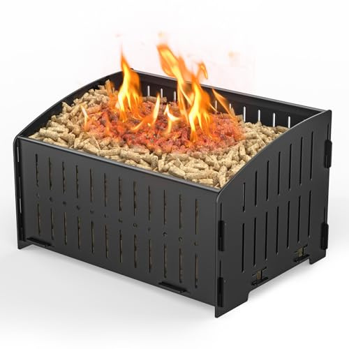 johgee Cesta para pellets, Cesta portátil para pellets para chimeneas y Estufas, 29 × 20 × 17 cm, 3 kg, Estufa de Camping de Emergencia