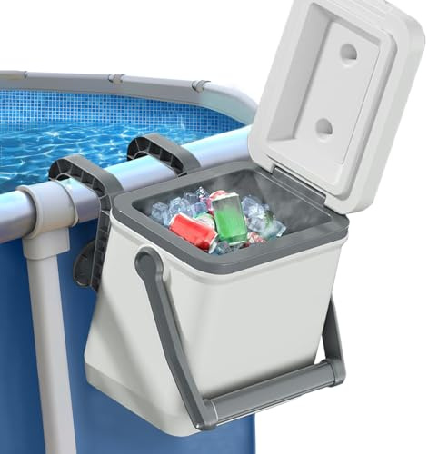 Enfriador para Piscina,Portátil con Asa para Bordillo De Piscina - Caja Fría Impermeable Accesorios SPA Compañero Viajes Natación Playa Camping Diversión Jardín Exterior