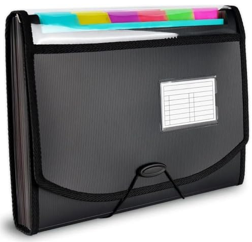 Formato lettera Cartelle di file 13 tasche, Organizer espandibile for cartelle, Raccoglitore for documenti Cartella con schede divisorie per organizzato