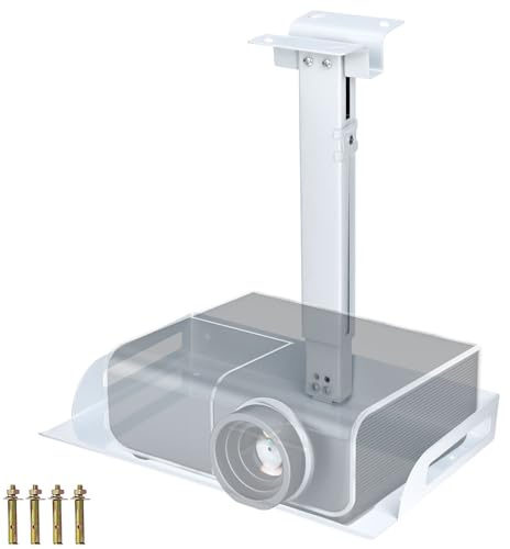 QWORK® Soporte para proyector Ajustable en Altura, con gestión de Cables integrada, Capacidad de Carga hasta 10 KG