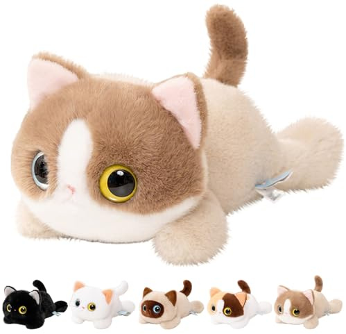 AUNGKWANG Peluche Pesante, Gatto di Peluche, Gatto Kawaii, Cuscino Morbido, Cuscino di Peluches a Forma di Gattino, Regalo per Adulti e Bambini dai 3 Anni in su