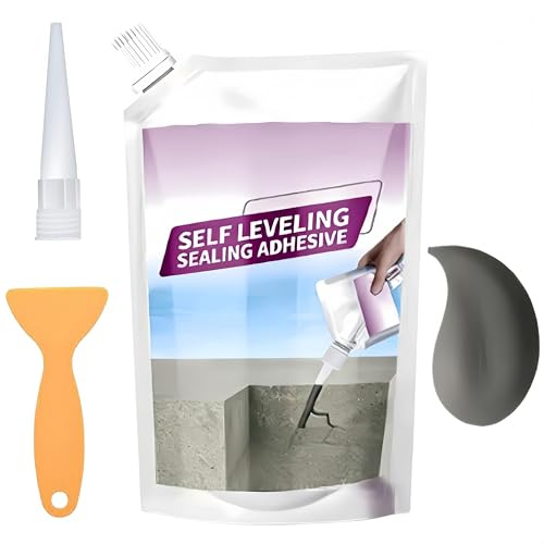 Relleno de grietas autonivelante, impermeable y de secado rápido, 200g masilla para paredes, suelos, azulejos y hormigón, reparación de larga duración (Gris)