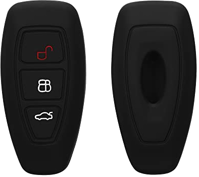kwmobile Autoschlüssel Silikon Hülle kompatibel mit Ford 3-Tasten Autoschlüssel Keyless Go - Schlüsselhülle in Schwarz