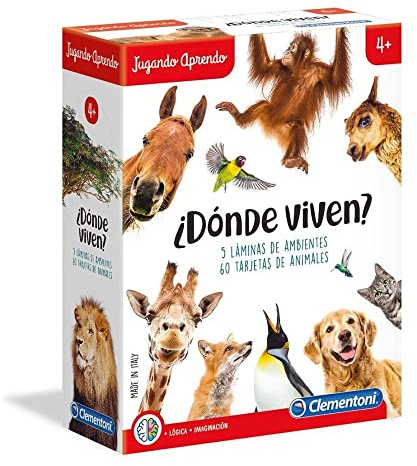 Clementoni- ¿Donde Viven? - Juego Educativo Animales; Juguete Animales niños 4 años, Juguete en español (55301)