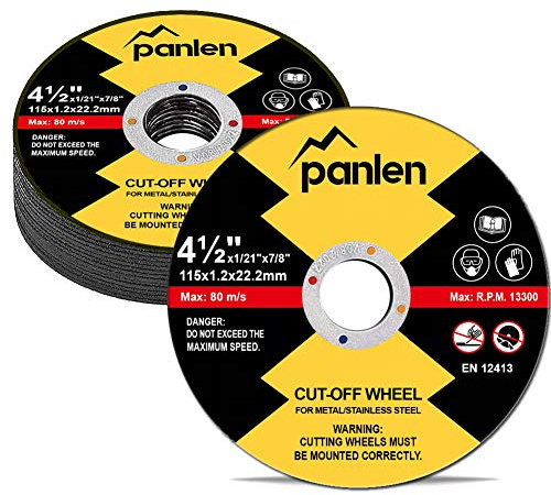 panlen 25 Pack - 4.5 7/8 Arbor Cut Off Wheels for Metal, Premium Materials Stainless Steel Cutting Wheel, Thin Cut-Off Discs for Angle Grinder