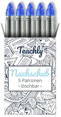 Teachly Tintenrollerpatronen Superteacher 0,6mm (Blau - löschbar)