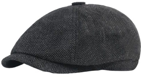 AAED Schiebermütze Herren, Tellermütze Schirmmütze Herren Damen Peaky Fischgräten Tweed Retro Schiebermütze Schlägermütze Gatsby Cap,Peaky Blinders Mütze