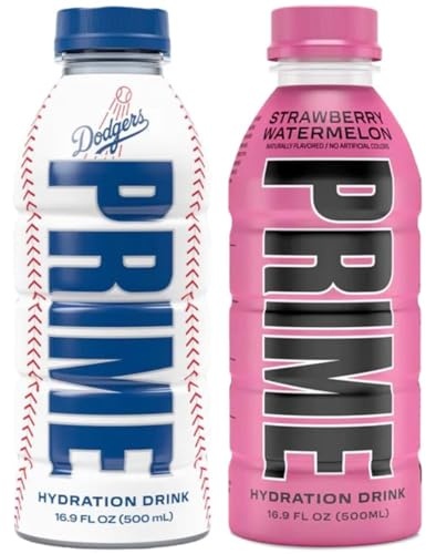 PRIME Hydration Sports Drink by Logan Paul & KSI - Los Angeles (LA) Dodgers + Strawberry Watermelon - 500ml Bottle