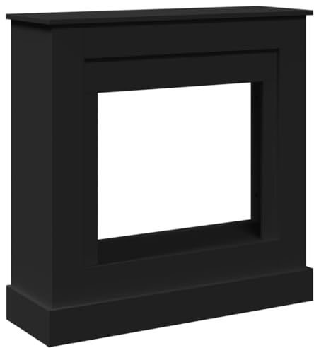 vidaXL Cadre de cheminée Noir 90x30x90 cm Bois d'ingénierie, cheminée, Console de cheminée, Ensemble de Tour de cheminée, Tour de cheminée