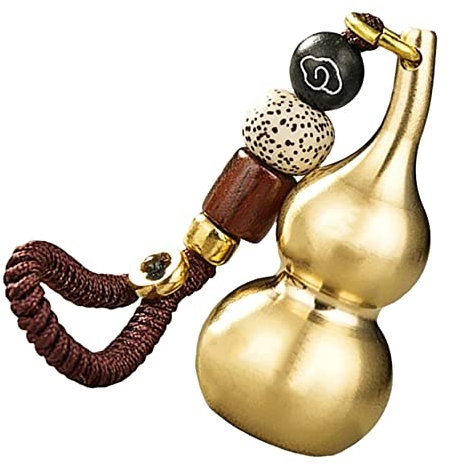 WRITWAA Copper Gourd Keychain Charm Car Decor Pendant Gourd Pendant for Key Chain Hanging Ornament Bag Hanging Ornament for Living