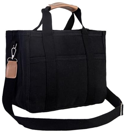 Laptopväska för kvinnor - fritidsväska med fack, flera fickor canvas bärväska, mode multifunktionell mamma och baby axelväska för arbete och leverans