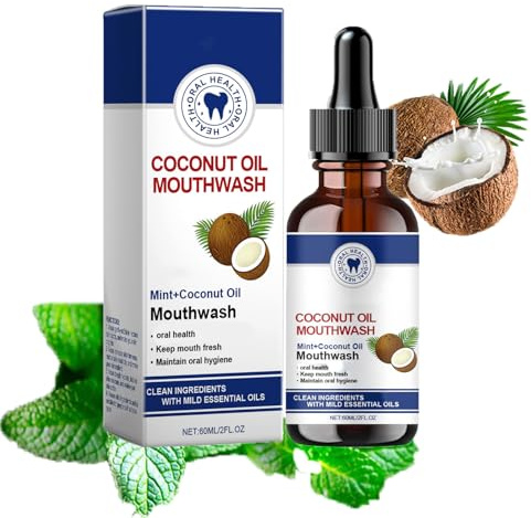 Bain De Bouche Ourlyard, Bain De Bouche Blanchissant Extra Fort à L'Huile De Coco, Huile De Traction Pour Les Dents Et Les Gencives, Soulagement De La Bouche SèChe, RafraîChisseur D'Haleine (1 PCS)