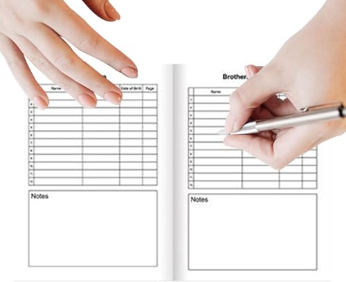 DAWCBVJQ Organizador Genealógico - Cuaderno De Genealogía Para Memorias,Libro De Registro De Antepasados Y Miembros,Para Padres Sala Dormitorio Cumpleaños Tareas Escolares