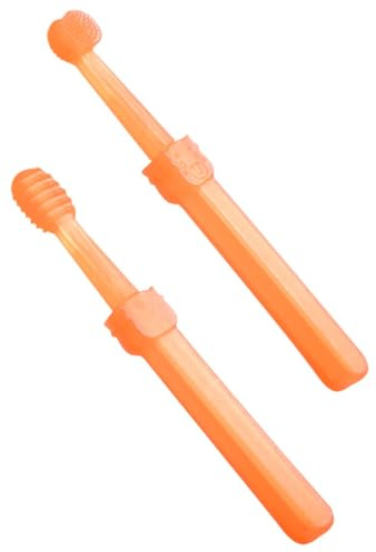 ARTSEWPLY Cepillo de Dientes para Bebés de Silicona 2 Piezas Cerdas Suaves de Grado Alimenticio Diseño Compacto para Recién Nacidos y Cuidado Bucal Diario Casa y Viajes