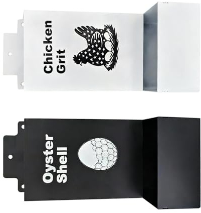 Set di 2 mangiatoie per pollo, design in metallo resistente, perfetto per galline e uccelli in crescita, contiene 2,6 l totale di piccole forniture per pollame da fattoria