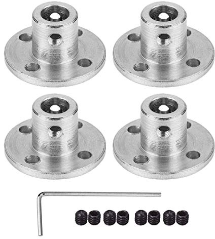 4Pcs Flange Coupling Connector, Rigid Guide Model Coupler Accessory, Shaft Axis Fittings for DIY RC Model Motors (6.35mm)