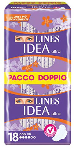 Lines Idea Assorbenti Ultra Giorno con Ali, Confezione da 18 Pezzi