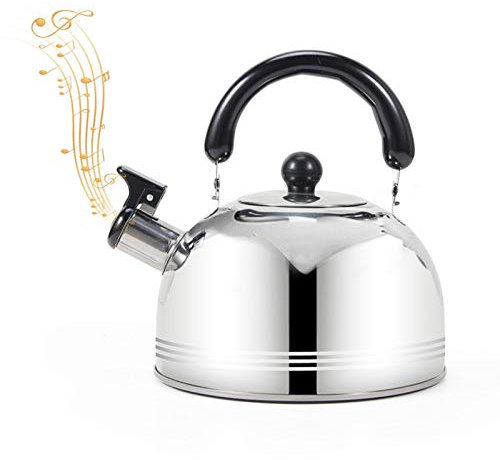 Awayhall Pfeifender Teekessel, 2/3/4L Wasserkessel Induktion Flötenkessel Camping, Flötenkessel Wasserkocher Aus Edelstahl, Dicker Teekanne Elektrischer Teekessel Mit Griff