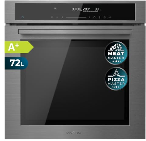 Cecotec Horno Integrable 60cm Bolero Hexa SM406000 Line A+. 2900W, 72L, 12 Funciones, Piedra para Pizza, Steam Assist, Steam EasyClean, Modo Eco y Defrost, Electronic Timer