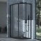 doporro Duschkabine Schiebetür Duschabtrennung Viertelkreis BxTxH 80x80x190 cm Klarglas ESG-Sicherheitsglas mit Nano-Beschichtung Ravenna32K schwarz
