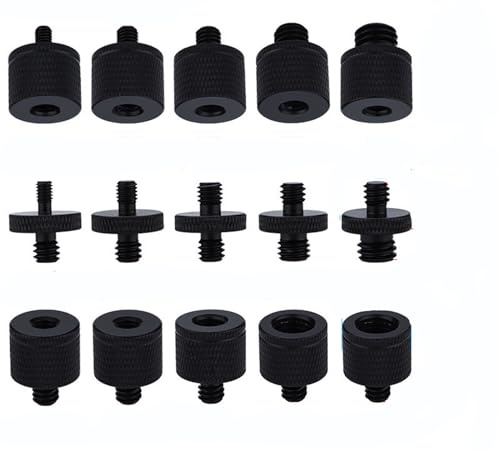 KASINshooting Kit di montaggio per treppiede a sgancio rapido per fotocamera e microfono, kit di montaggio hot shoe da 1/4 a 3/8 M5 M6 M8 maschio femmina conversione viti filettate serie per Go pro