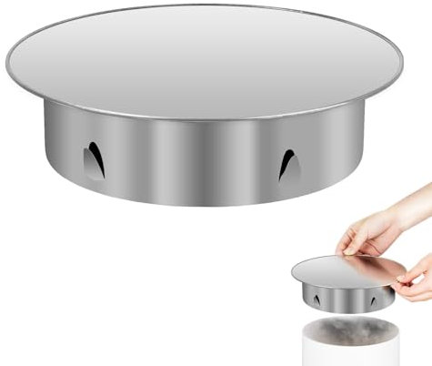 Coperchio per foro per camino, coperchio per canna fumaria, 145 mm, tappo per camino in acciaio inox, coperchio rotondo per tubi da forno