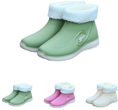 Botas De Lluvia De Mujer Botines De Goma A Prueba De Lluvia Botas De Lluvia De Pvc Acolchadas Botas De Lluvia Mujer Cómodos Zapatos De Agua Rain Botines De Lluvia Para Al Aire Libre Jardinería Black