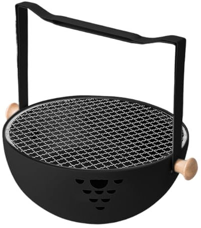 Nybhyjka Parrilla de carbón de hierro fundido,Parrilla de barbacoa de carbón - Estufa de exterior plegable - Horno de barbacoa para, estufa de barbacoa portátil, para asar, hogar