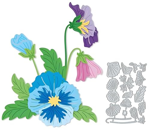 Pansy Flower Frame Metal Cutting Die Cuts, Pansy Flower Embossing Stencils DIY Crafts Cards Cutting Dies Cuts for DIY Embossing Card Making Photo Decorative Paper Dies Scrapbooking