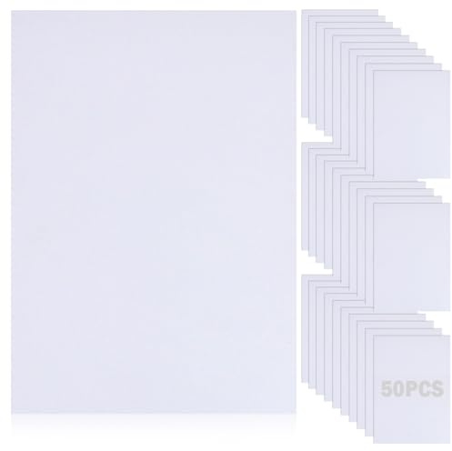 Gohytal 50 ark vitt kartongpapper, A4 tjockt papperskartong, 250 g/m² kortstock, pysselkartong, skrivarpapper för pyssel, gör-det-själv-kort, målning, korttillverkning, inbjudningar, meny, scrapbook
