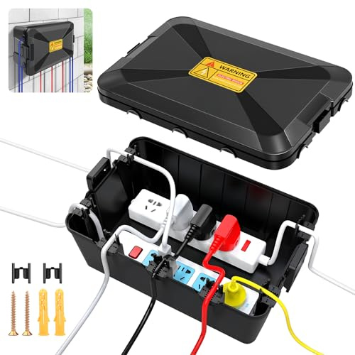 Scatola Elettrica Da Esterno IP54,(32x22x13 cm),Organizzatore Cavi 7 Uscite Per Cavi,Scatola Derivazione Stagna,Possibilità Di Fissaggio A Parete,Scatola Elettrica Resistente Alle Intemperie