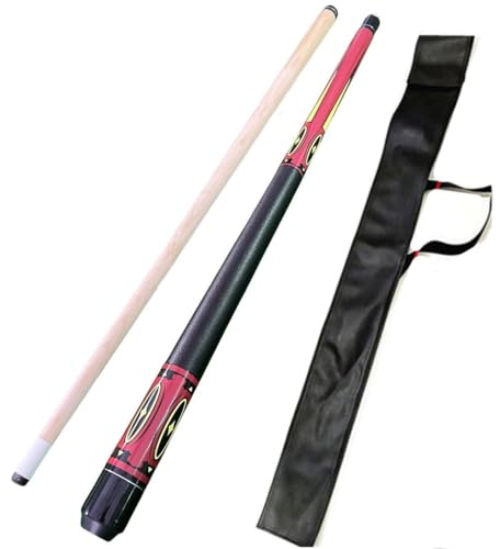YWRU 120CM Taco de Billar con Bolsa, 47 Arce Hecho A Mano 1/2 Pieza Professional Palo de Billar Pool Cue Billiard Punta de 12mm(Color:Rojo)