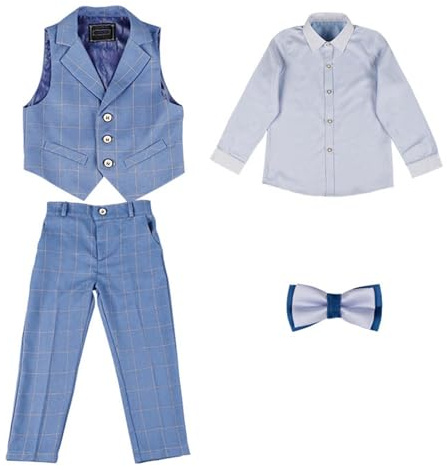 Generico Completo da Bambino Pezzi Eleganti Abiti da Cerimonia Gentleman Smoking da Ragazzo Abito Formale Doppiopetto da Battesimo Bambini e Ragazzi Gentiluomo Vestito per Matrimonio Festa