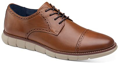 Johnston & Murphy Milson Cap Toe Tan Full Grain Leather 10.5 M (D)