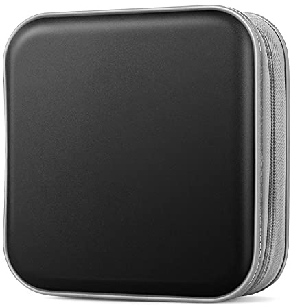 Bivisen 40‑Capacity Hard Plastic CD/DVD Binder for Car, Home & Travel