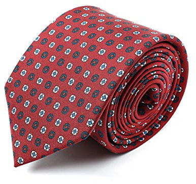 BRERA 67 Cravatta Uomo Bordeaux Fiori Elegante in Seta | Cravattino per Completo 150x7 | Cravatte Slim per Vestito da Cerimonia e per Abiti da Lavoro