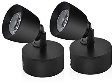 Bonlux 12 Volt LED Lights Interior RV Reading LED Lamp, 12V Rotatable Reading Spotlight for Bedside Lamp, RV, Caravan, 5th Wheel or Vehicles, Warm White 3000K, 2-Pack