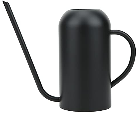 50oz/1.5L Long Spout Gießkanne, Ausguss Gießkanne aus Edelstahl Retro Stil Langmundiger Sukkulenten Bewässerungstopf für Gartenblumen Pflanzen Bewässerungswerkzeug (Schwarz)