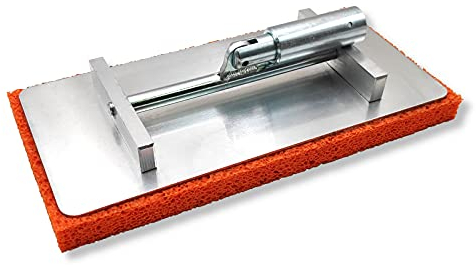 DEWEPRO® Egalisette Alu-Gelenk-Reibebrett mit Kippgelenk (ohne Stiel) - Stielreiber Gipsknecht Glätter mit Schwammgummi-Auflage 280x140x20mm