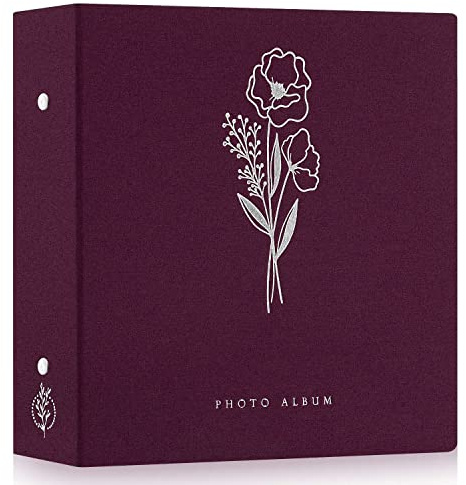Lanpn Album Photo 10x15 1000 Pochette, Grand Geant Format Lin Tissu Album pour Horizontal Vertical Photos Violette
