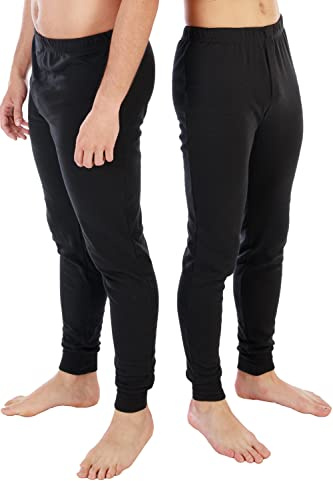 LACOTEX L C T 2 Pack calzón Largo Interior Hombre algodón Afelpado L1906. Modelo Termal (Negro/Negro, XXL)