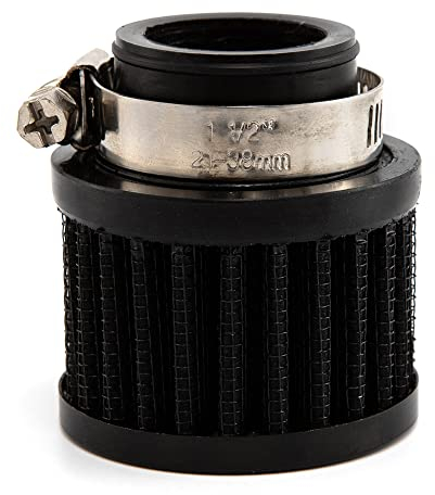 Motorrad Luftölfilter 25mm Universal Auto Interface Kaltluftansaugfilter Turbo Entlüftung Kurbelgehäuseentlüftung (Schwarz 25MM)